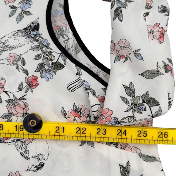 Motherhood Maternity Floral Cold Shoulder Tunic Black Piping Womens Size 1X - Picture 9 of 10